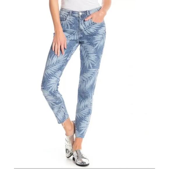 Current/Elliot The Stiletto Wily Palm Leaf Skinny Jeans 25 Everyday Casual - Picture 5 of 9